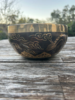 The Winter Dragon Singing Bowl: 6 Inch One Time Release Handmade Bronze Singing Bowl