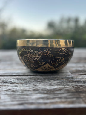 The Winter Dragon Singing Bowl: 6 Inch One Time Release Handmade Bronze Singing Bowl