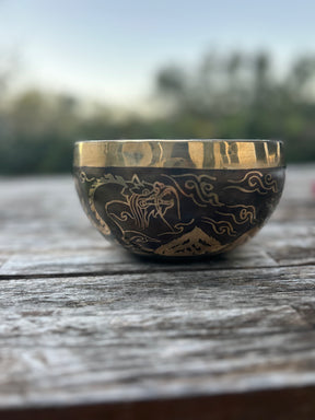 The Winter Dragon Singing Bowl: 6 Inch One Time Release Handmade Bronze Singing Bowl