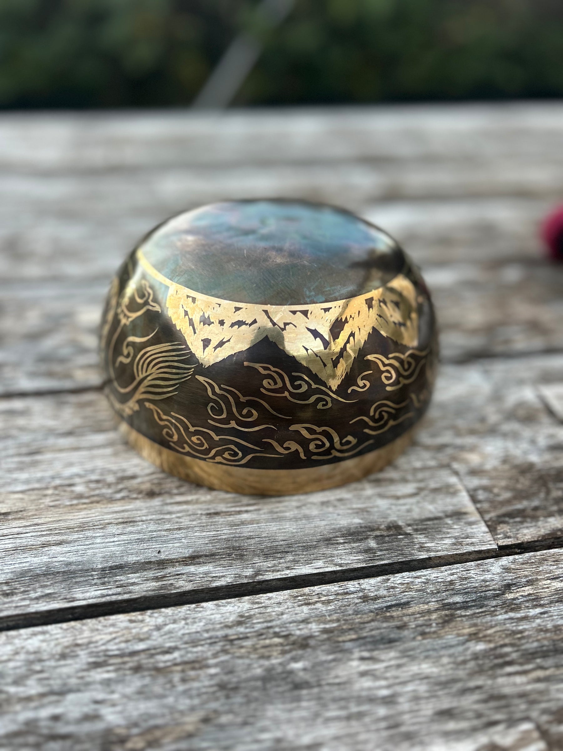 The Winter Dragon Singing Bowl: 6 Inch One Time Release Handmade Bronze Singing Bowl