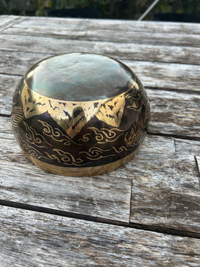 The Winter Dragon Singing Bowl: 6 Inch One Time Release Handmade Bronze Singing Bowl