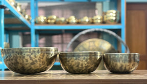 The Ohm Deep Rim Bronze Trio: 12in, 8.5in, 6in Extra Thick Rim Three Bowl Set