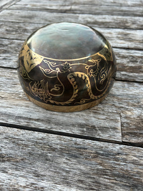 The Winter Dragon Singing Bowl: 6 Inch One Time Release Handmade Bronze Singing Bowl