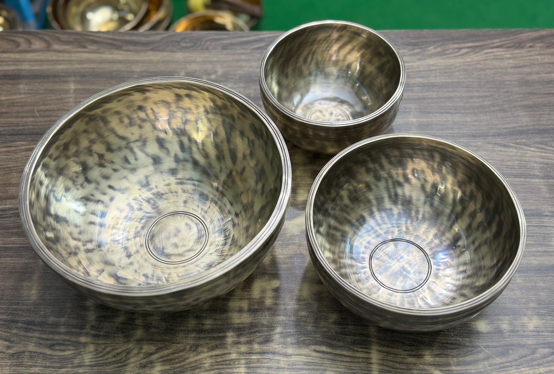 The Ohm Deep Rim Bronze Trio: 12in, 8.5in, 6in Extra Thick Rim Three Bowl Set