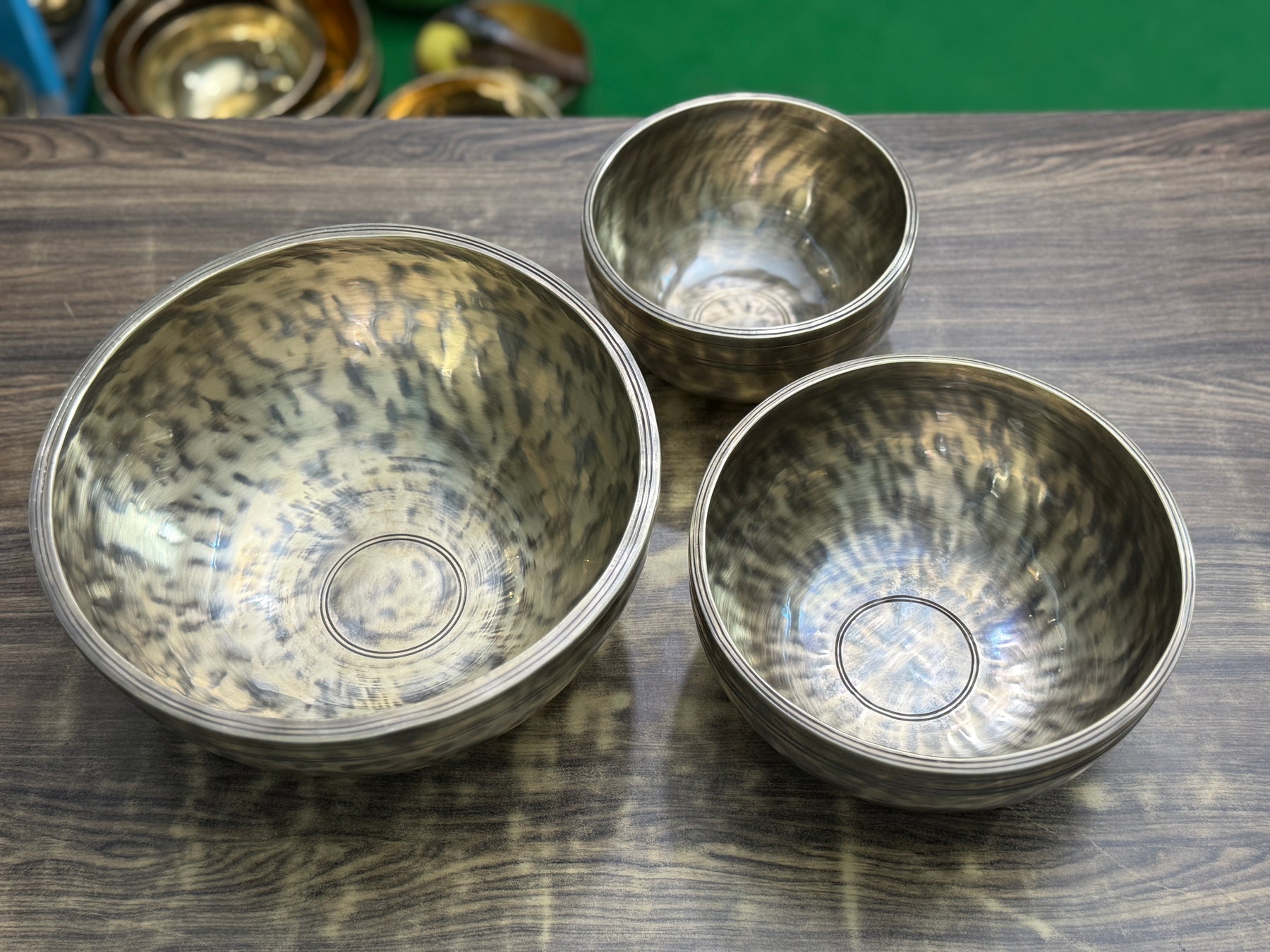 The Ohm Deep Rim Bronze Trio: 12in, 8.5in, 6in Extra Thick Rim Three Bowl Set