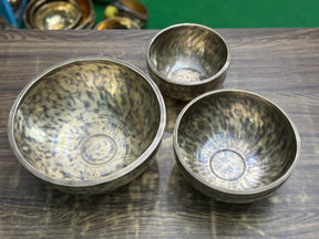 The Ohm Deep Rim Bronze Trio: 12in, 8.5in, 6in Extra Thick Rim Three Bowl Set