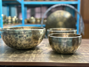 The Ohm Deep Rim Bronze Trio: 12in, 8.5in, 6in Extra Thick Rim Three Bowl Set