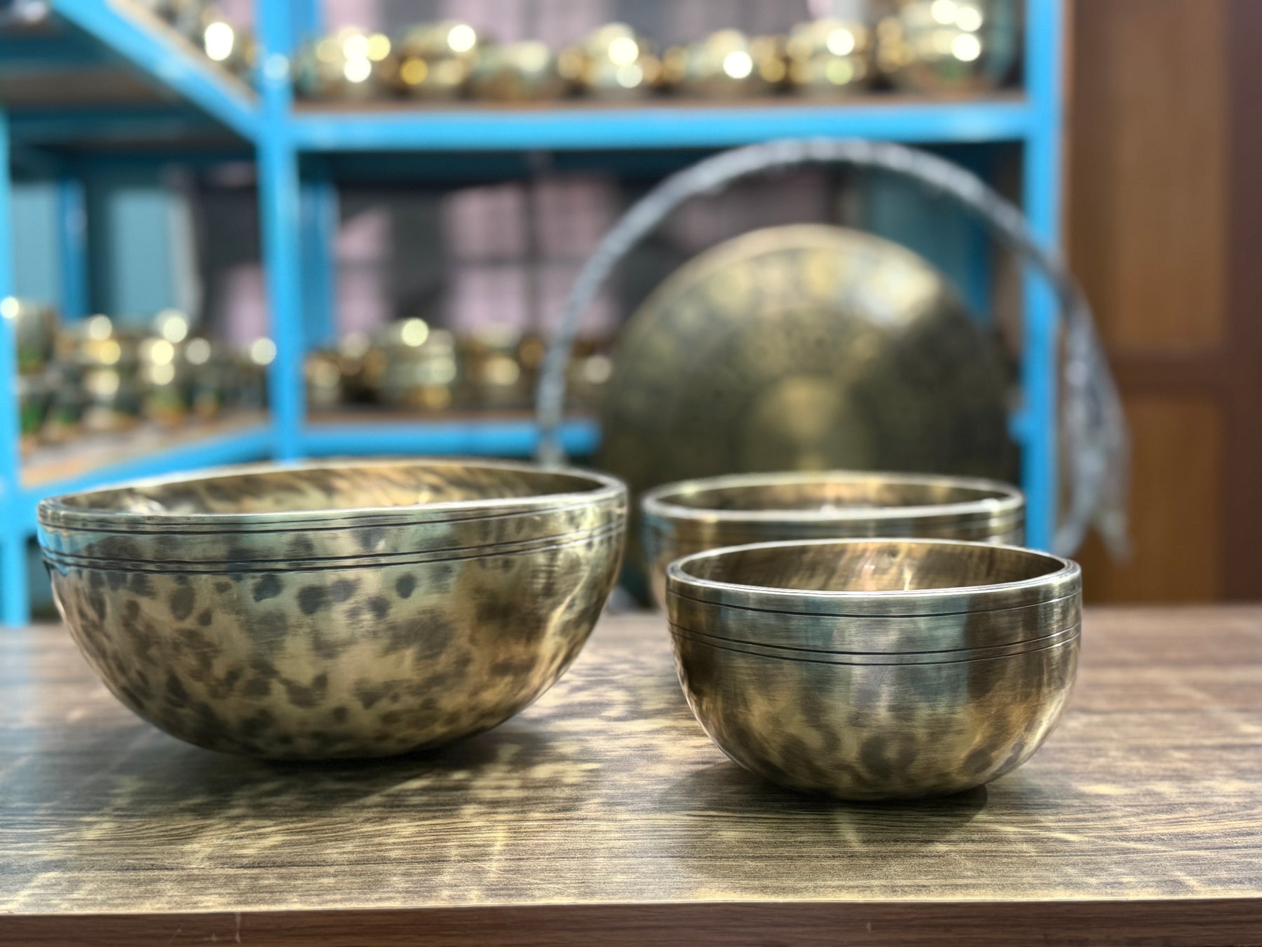 The Ohm Deep Rim Bronze Trio: 12in, 8.5in, 6in Extra Thick Rim Three Bowl Set