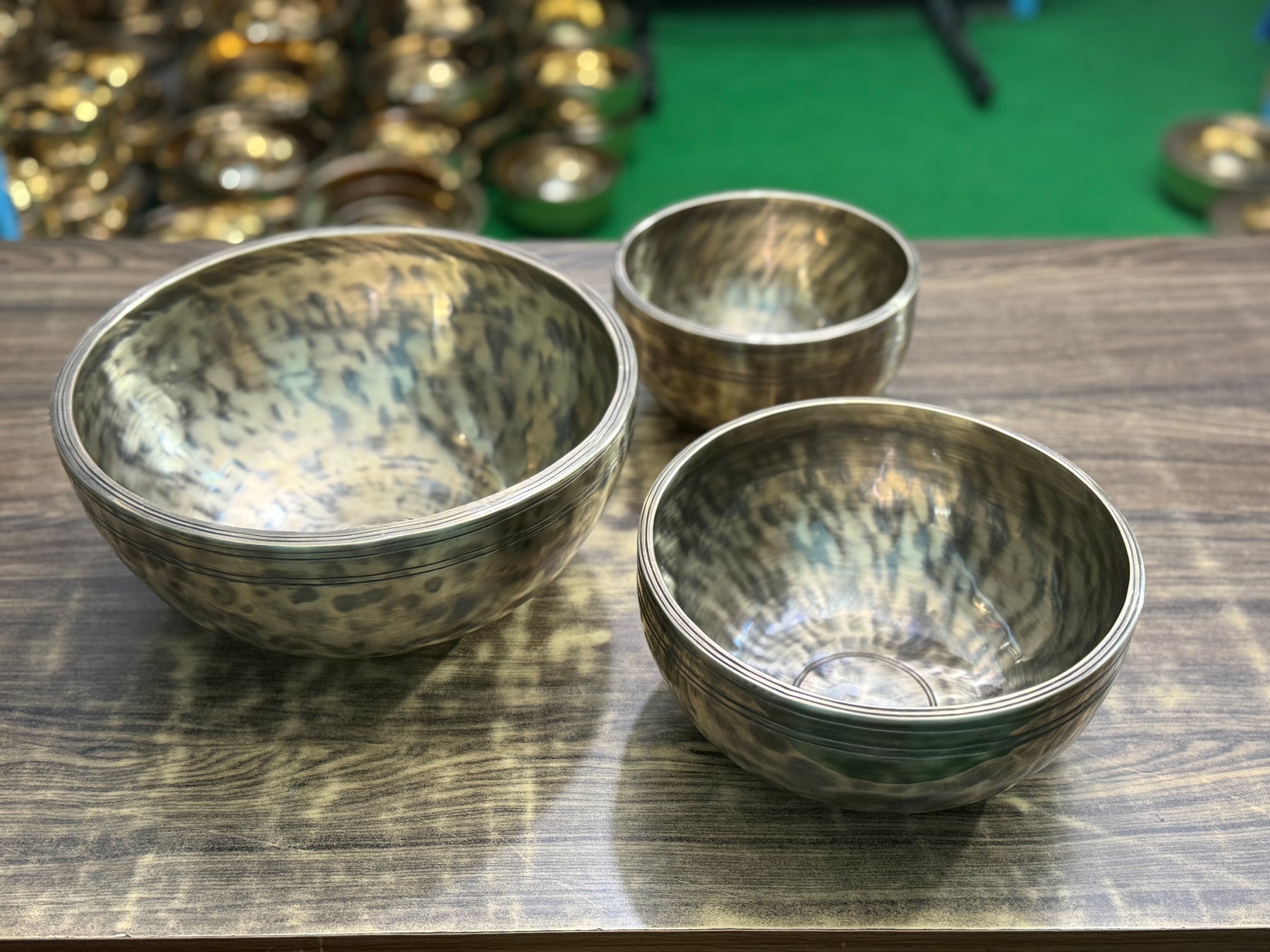The Ohm Deep Rim Bronze Trio: 12in, 8.5in, 6in Extra Thick Rim Three Bowl Set