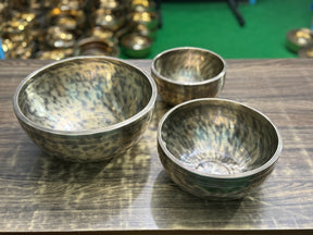 The Ohm Deep Rim Bronze Trio: 12in, 8.5in, 6in Extra Thick Rim Three Bowl Set