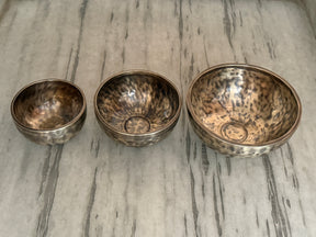 The Ohm Deep Rim Bronze Trio: 12in, 8.5in, 6in Extra Thick Rim Three Bowl Set