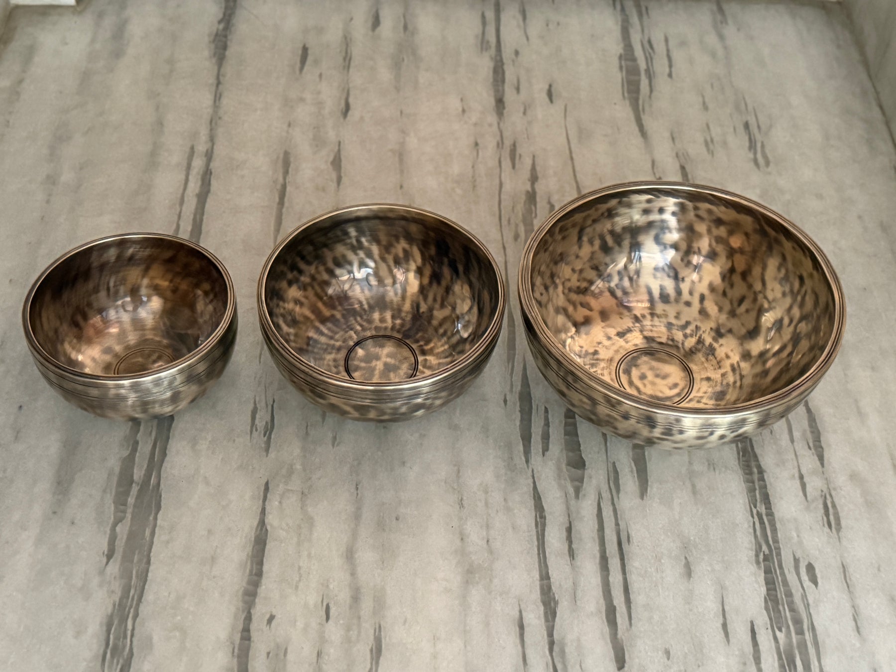The Ohm Deep Rim Bronze Trio: 12in, 8.5in, 6in Extra Thick Rim Three Bowl Set