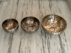 The Ohm Deep Rim Bronze Trio: 12in, 8.5in, 6in Extra Thick Rim Three Bowl Set