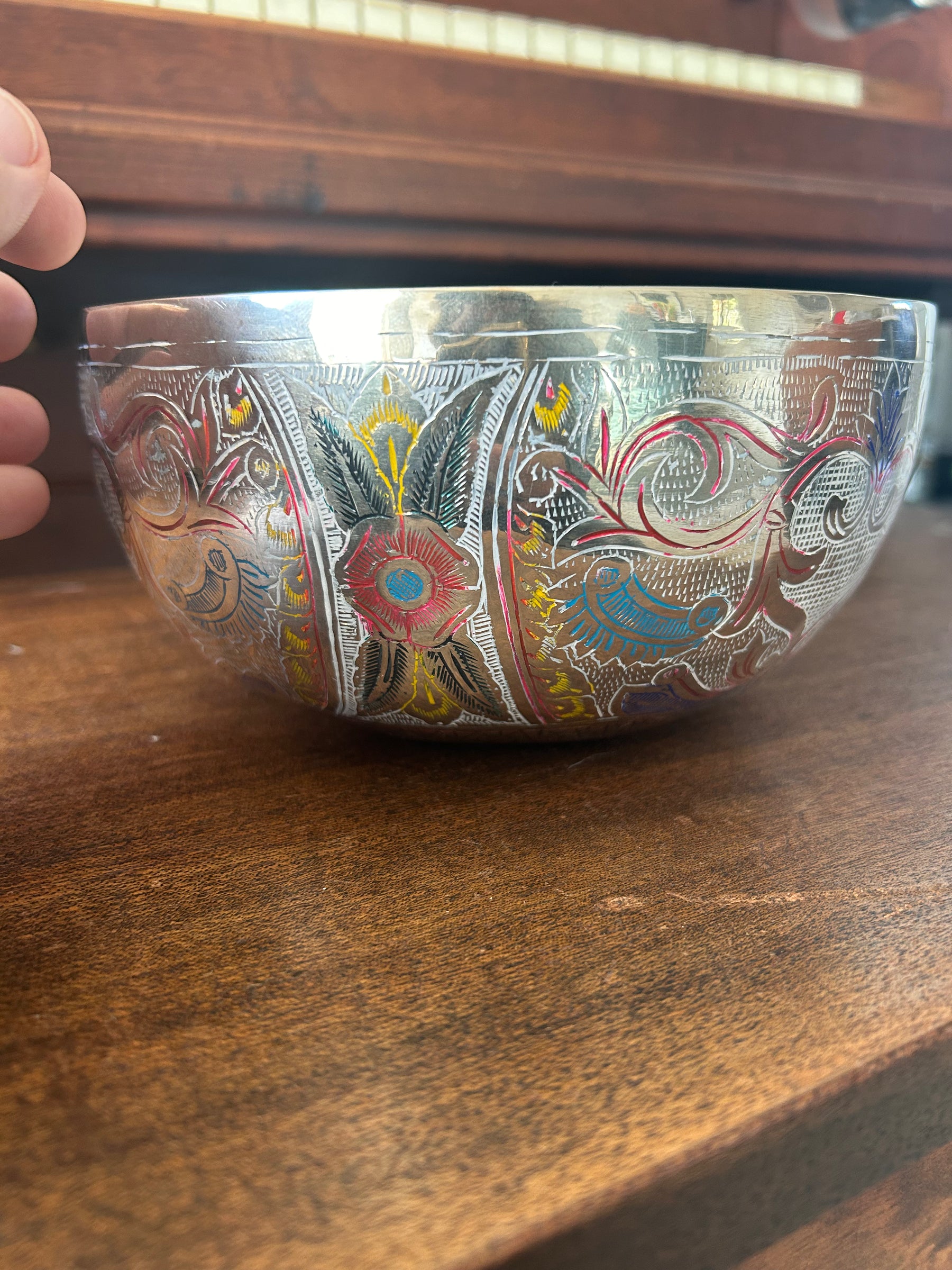 The Lumina: 8 Inch Handmade Singing Bowl With MicroEtchings