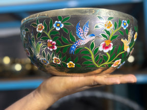 The Hummingbird's Garden. 8.5 Inch Hand-Painted Singing Bowl. Limited Edition Run