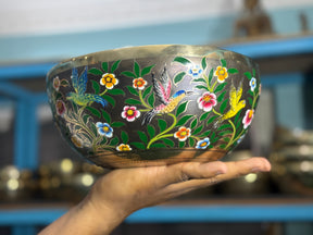 The Hummingbird's Garden. 8.5 Inch Hand-Painted Singing Bowl. Limited Edition Run