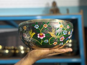 The Hummingbird's Garden. 8.5 Inch Hand-Painted Singing Bowl. Limited Edition Run