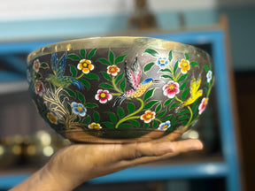 The Hummingbird's Garden. 8.5 Inch Hand-Painted Singing Bowl. Limited Edition Run