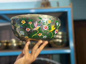 The Hummingbird's Garden. 8.5 Inch Hand-Painted Singing Bowl. Limited Edition Run