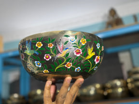 The Hummingbird's Garden. 8.5 Inch Hand-Painted Singing Bowl. Limited Edition Run