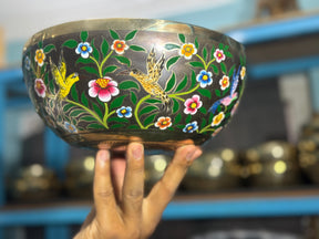 The Hummingbird's Garden. 8.5 Inch Hand-Painted Singing Bowl. Limited Edition Run