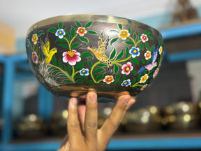 The Hummingbird's Garden. 8.5 Inch Hand-Painted Singing Bowl. Limited Edition Run
