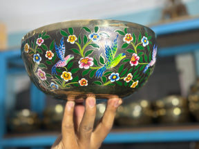 The Hummingbird's Garden. 8.5 Inch Hand-Painted Singing Bowl. Limited Edition Run