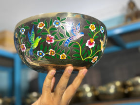 The Hummingbird's Garden. 8.5 Inch Hand-Painted Singing Bowl. Limited Edition Run