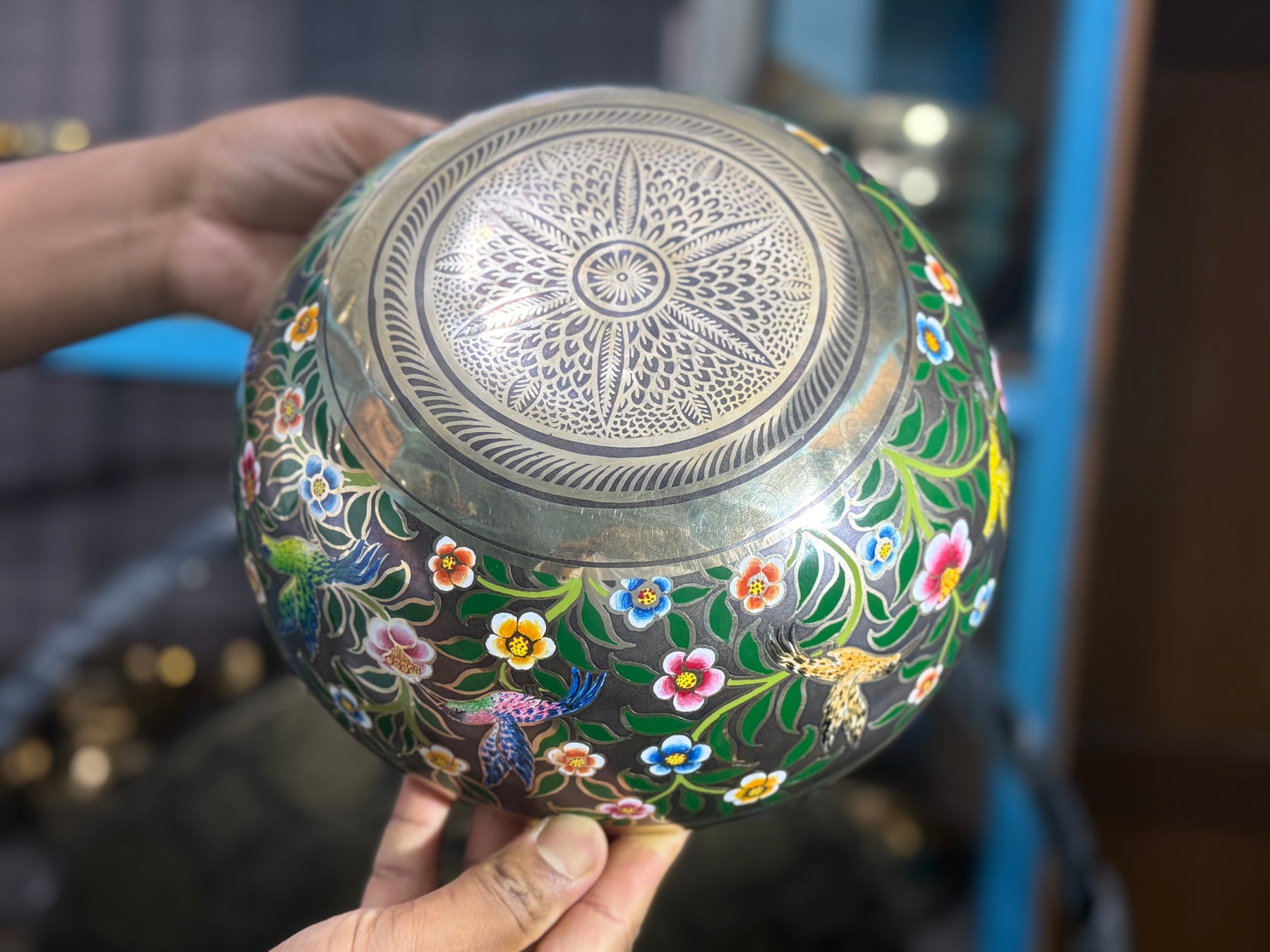 The Hummingbird's Garden. 8.5 Inch Hand-Painted Singing Bowl. Limited Edition Run