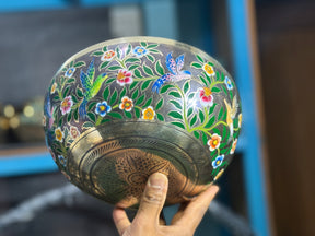 The Hummingbird's Garden. 8.5 Inch Hand-Painted Singing Bowl. Limited Edition Run