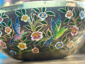 The Hummingbird's Garden. 8.5 Inch Hand-Painted Singing Bowl. Limited Edition Run