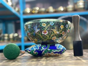 The Hummingbird's Garden. 8.5 Inch Hand-Painted Singing Bowl. Limited Edition Run
