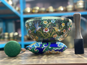 The Hummingbird's Garden. 8.5 Inch Hand-Painted Singing Bowl. Limited Edition Run
