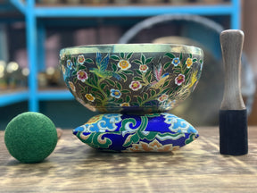 The Hummingbird's Garden. 8.5 Inch Hand-Painted Singing Bowl. Limited Edition Run