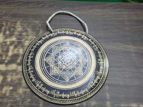 Hand Held Temple Gong — 12 Inch Ohm Handheld Gong Handcrafted in Nepal