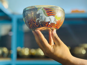 The Fire Horse - Medium 6.5 Inch Hand-Painted Singing Bowl. Limited Edition Run