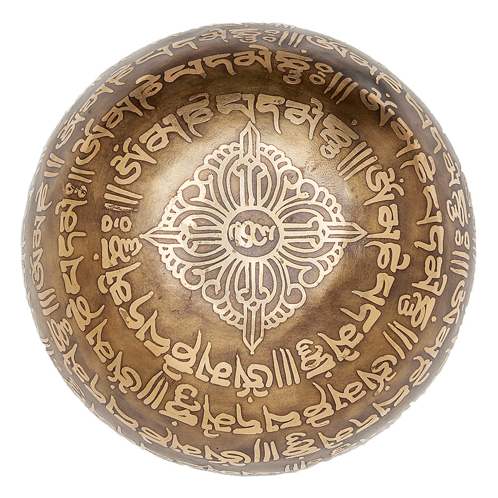 The Purity Bowl: Handmade Bronze Singing Bowl From Nepal Om Mani Padme Hum Design