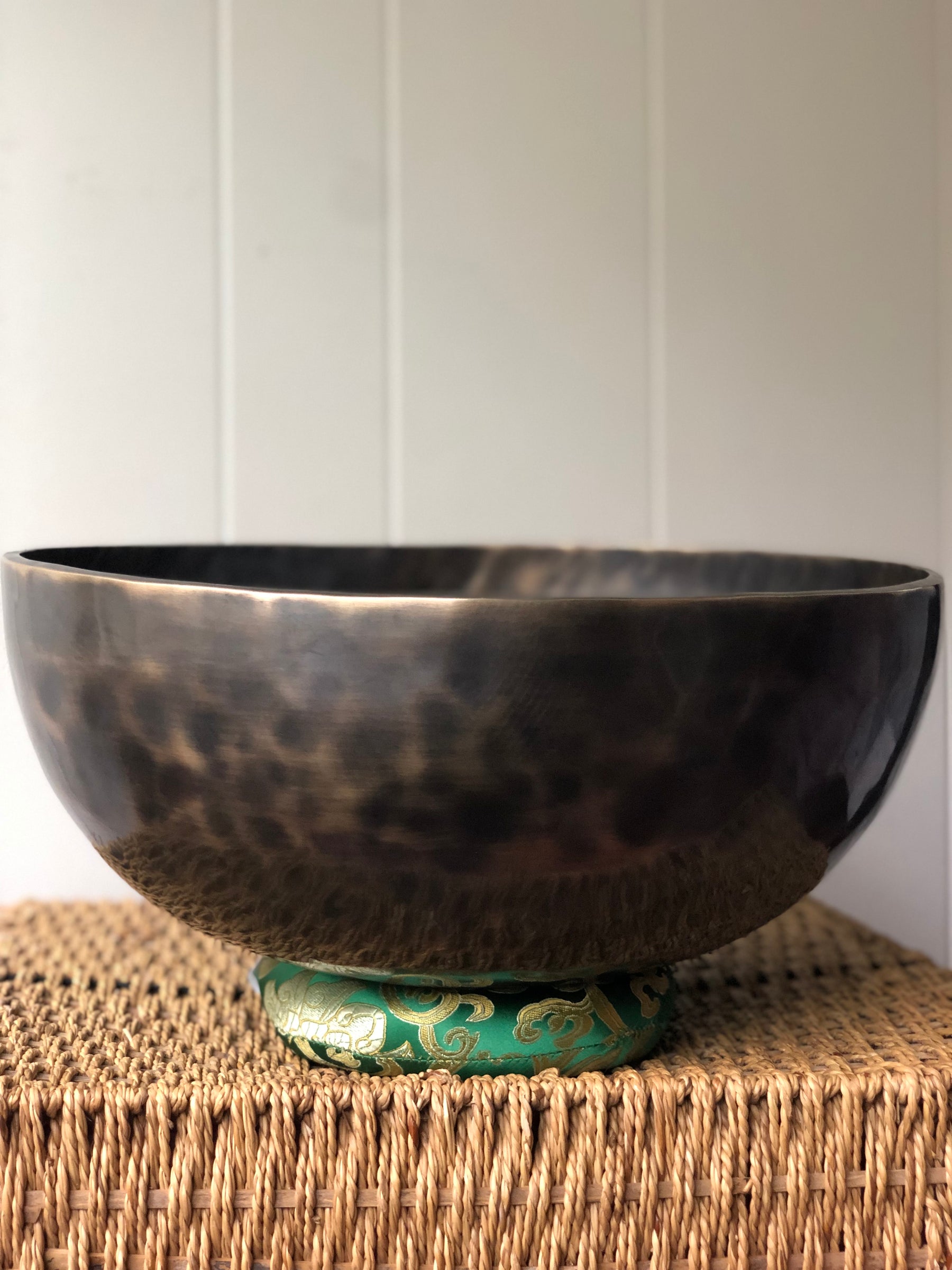 The Aurora Bowl: Extra Large 14 Inch Handmade Bronze Singing Bowl From Nepal