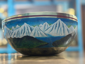 The Himalayans Handpainted Bronze Bowl: 9 Inch Bell Bronze Singing Bowl