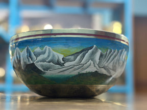 The Himalayans Handpainted Bronze Bowl: 9 Inch Bell Bronze Singing Bowl
