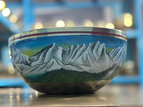 The Himalayans Handpainted Bronze Bowl: 9 Inch Bell Bronze Singing Bowl
