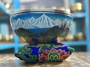 The Himalayans Handpainted Bronze Bowl: 9 Inch Bell Bronze Singing Bowl