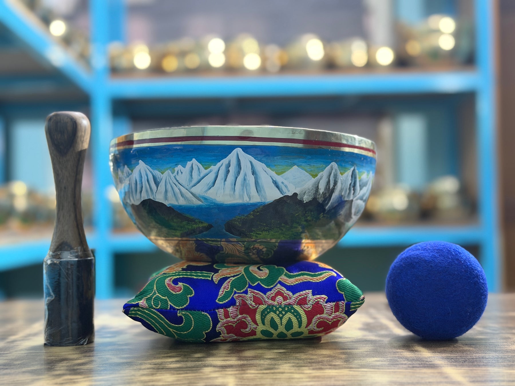 The Himalayans Handpainted Bronze Bowl: 9 Inch Bell Bronze Singing Bowl