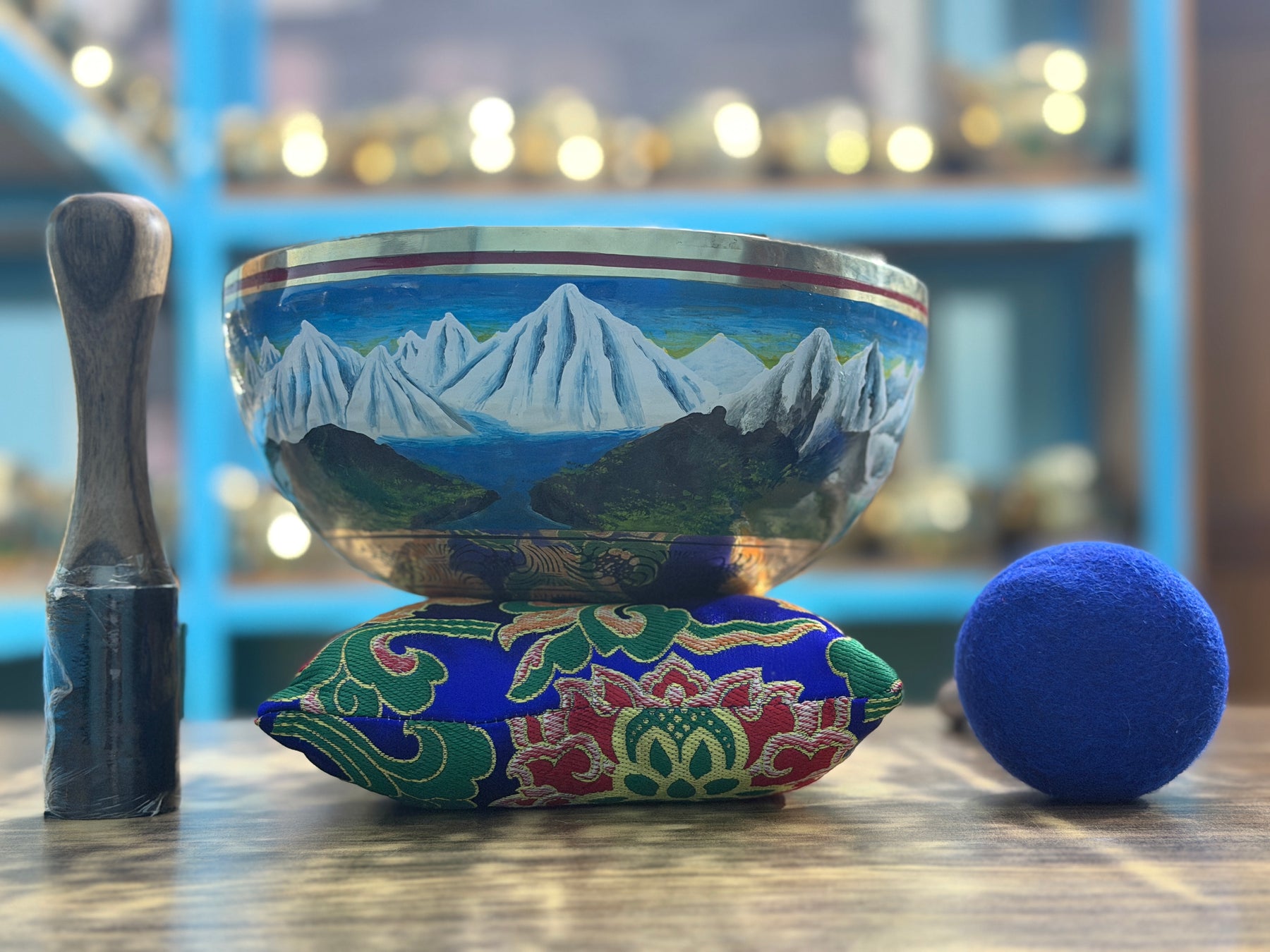 The Himalayans Handpainted Bronze Bowl: 9 Inch Bell Bronze Singing Bowl