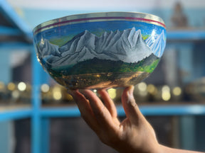 The Himalayans Handpainted Bronze Bowl: 9 Inch Bell Bronze Singing Bowl