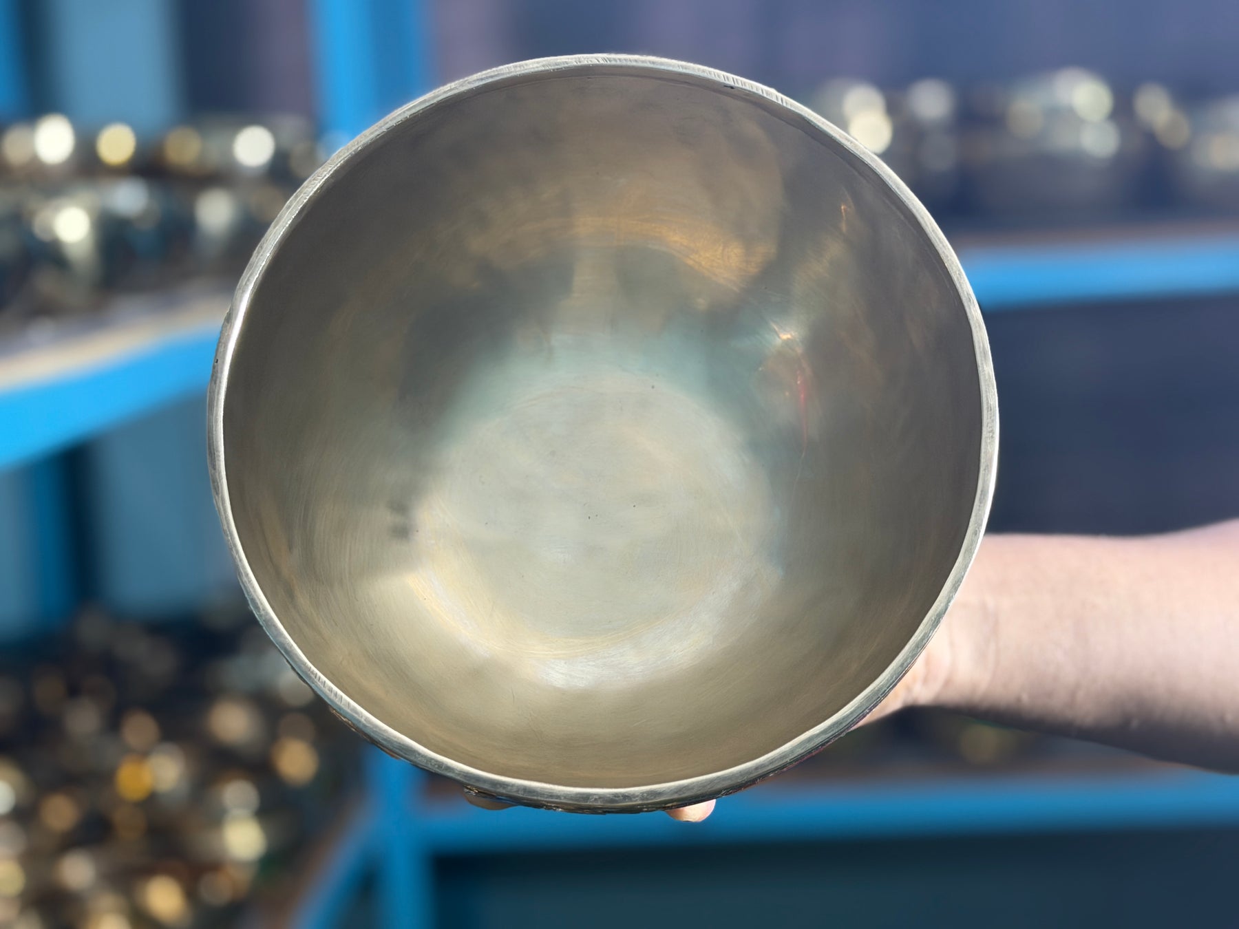 The Himalayans Handpainted Bronze Bowl: 9 Inch Bell Bronze Singing Bowl