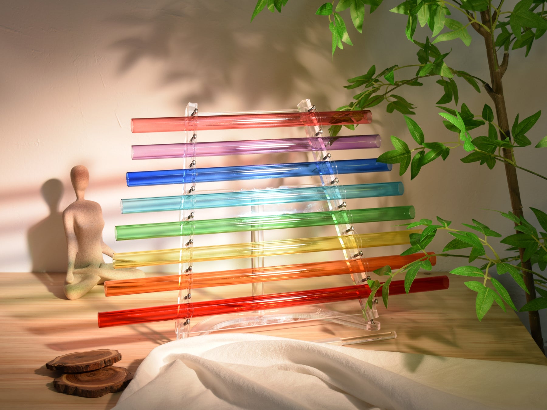 8-Note 432Hz Crystal Harp (C Major Scale Rainbow Special)