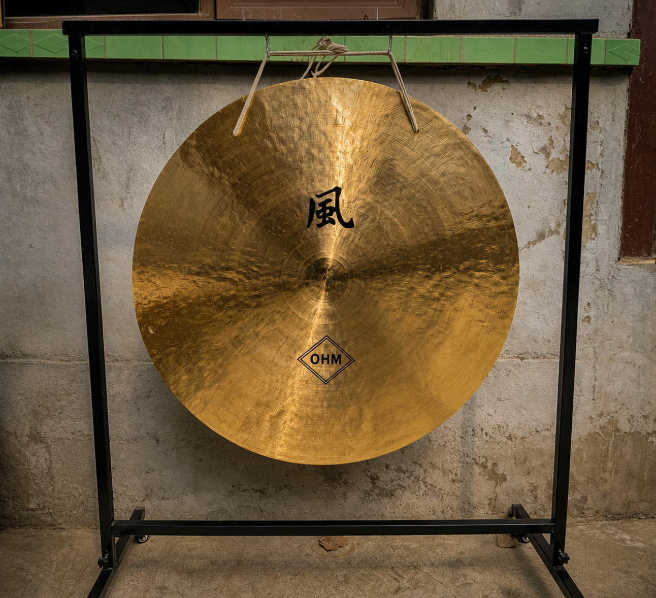 40 Inch Ohm Wind Gong on stand