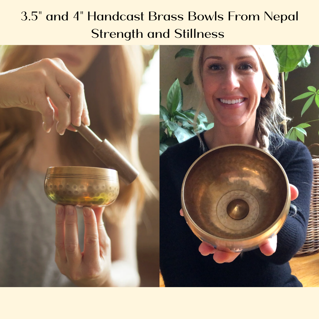 Stillness & Strength Set: Two Hand Cast Brass Singing Bowls