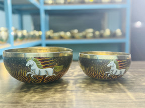 Fire Horse Set of 2: 9 Inch and 6 Inch Handpainted Set